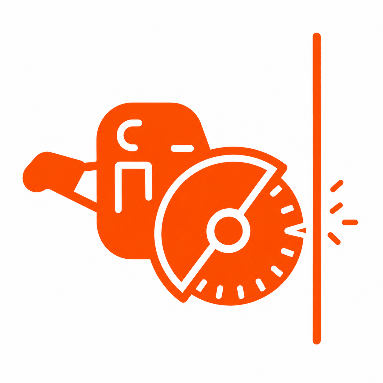 Wall sawing orange icon